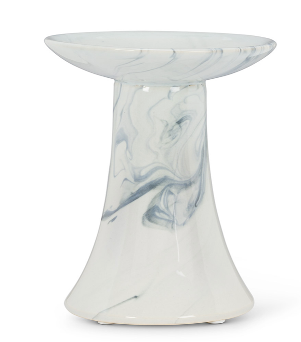 Abbott - Grey And White Cone Pillar Holder - 5.5"